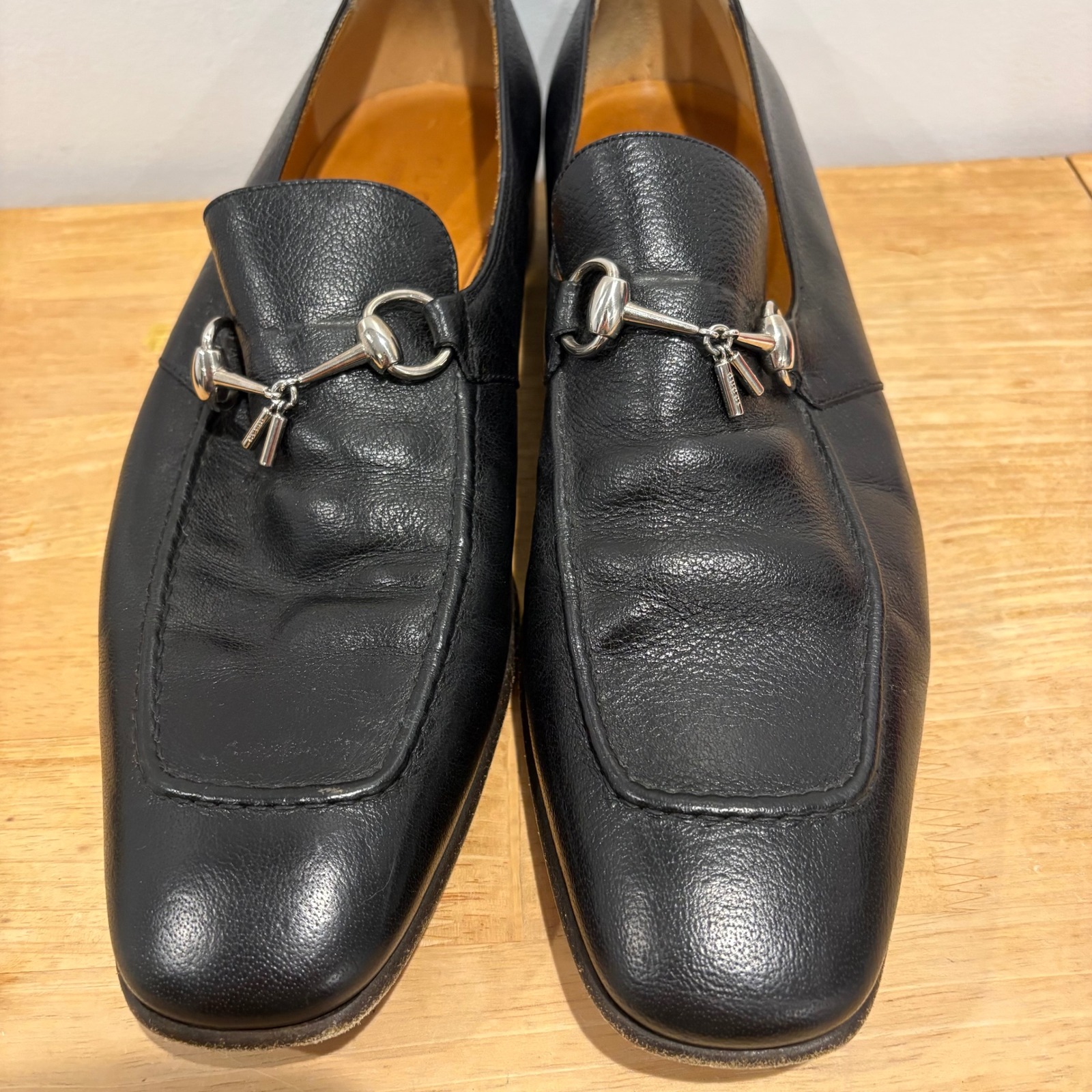 Gucci Luxury Horsebit Loafers Mens Black Size 11 Leather Silver Hardware